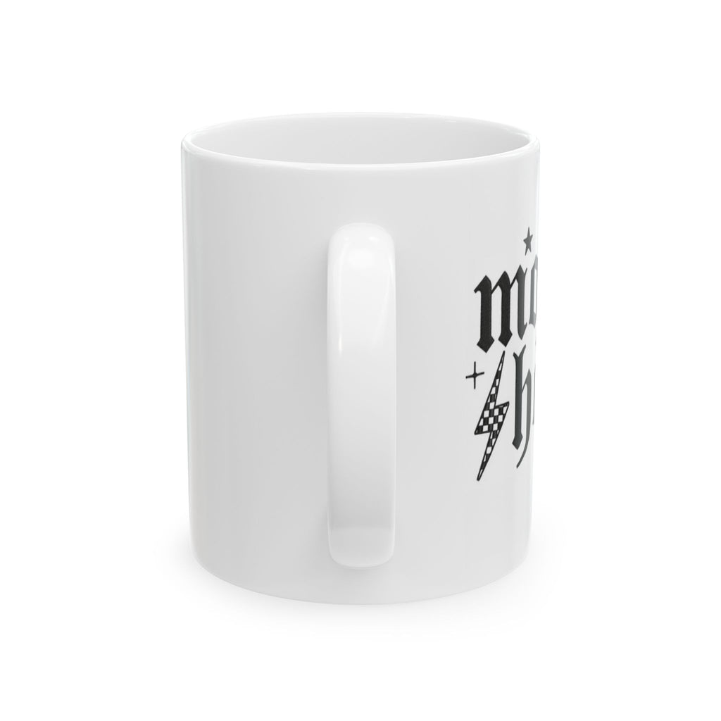 Motherhood Gothic Ceramic Mug — 'motherhood' Black Script Coffee Cup (11oz, 15oz)